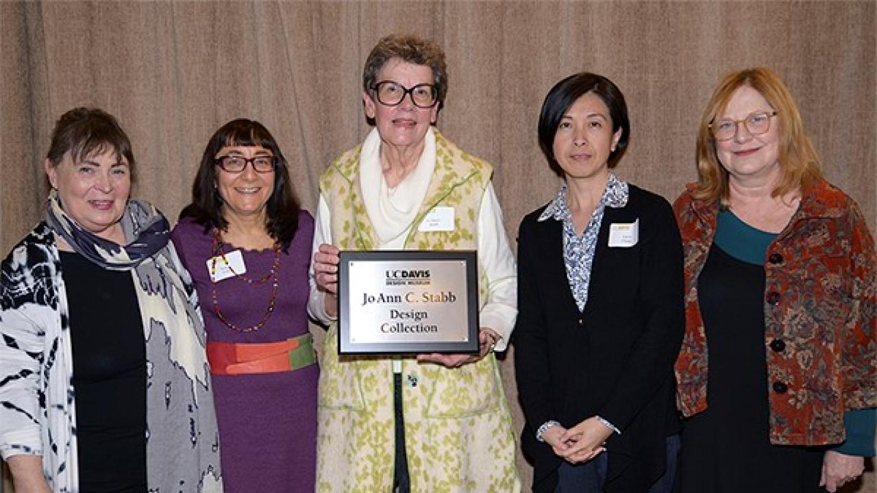 Jo Ann Stabb, emeritus design professor, at design collection at UC Davis named in her honor.