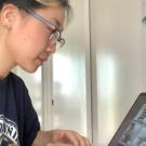 Lauren Hong participates in a virtual internship.